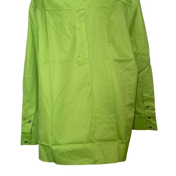 Harshman Kaliyah Pleated Button-Up Shirt – Green – Size 1X – NWT - Picture 4 of 6